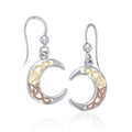 Celtic Sterling Silver Crescent Moon Three Tone Earrings OTE2007