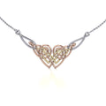 Celtic Knotwork Three Tone Necklace OTN001 Silver Gold Rose Gold Finish Jewelry Gift