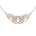 Celtic Knotwork Three Tone Necklace OTN002 Celtic Jewelry With Interwoven Knot Design