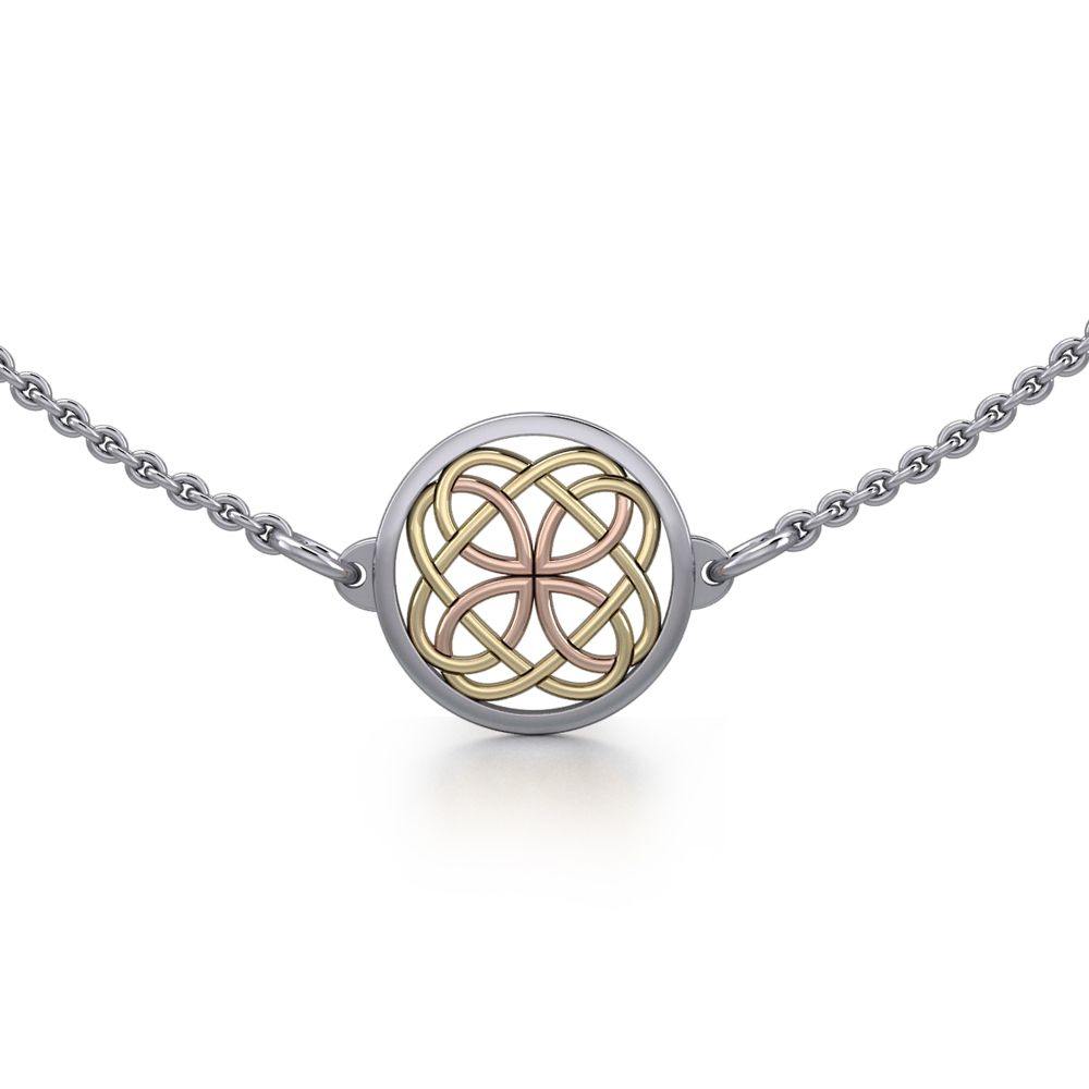 Circle Celtic Knot Three Tone Necklace OTN010