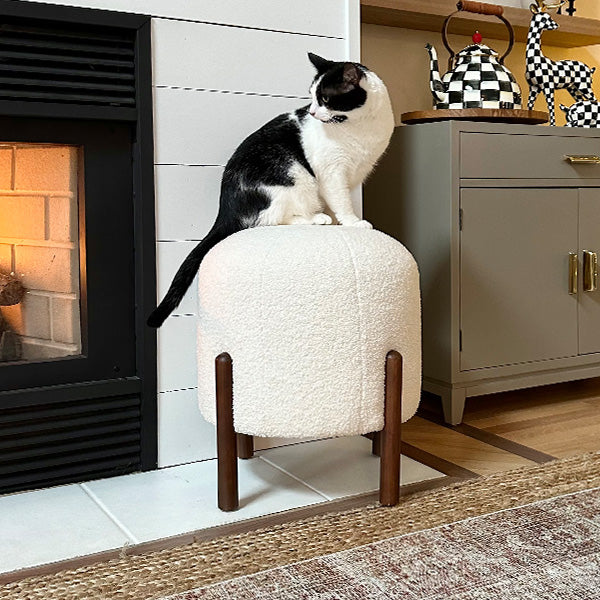 Plush Boucle Drum Ottoman, Choose Your Color | Must Haves | Wiccan Center
