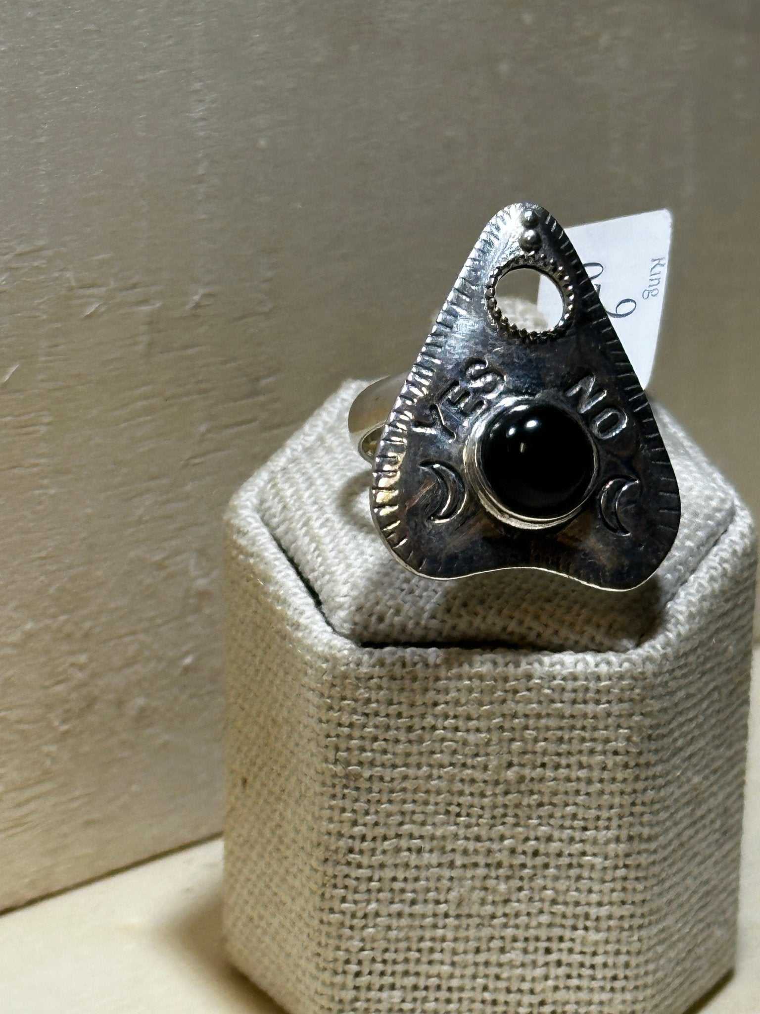 Ouija Black Onyx Ring Size 9 (07.0044) | Rings | Wiccan Center