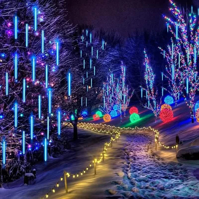 Outdoor Solar Meteor Christmas String Lights | Seasonal Decor | Wiccan Center