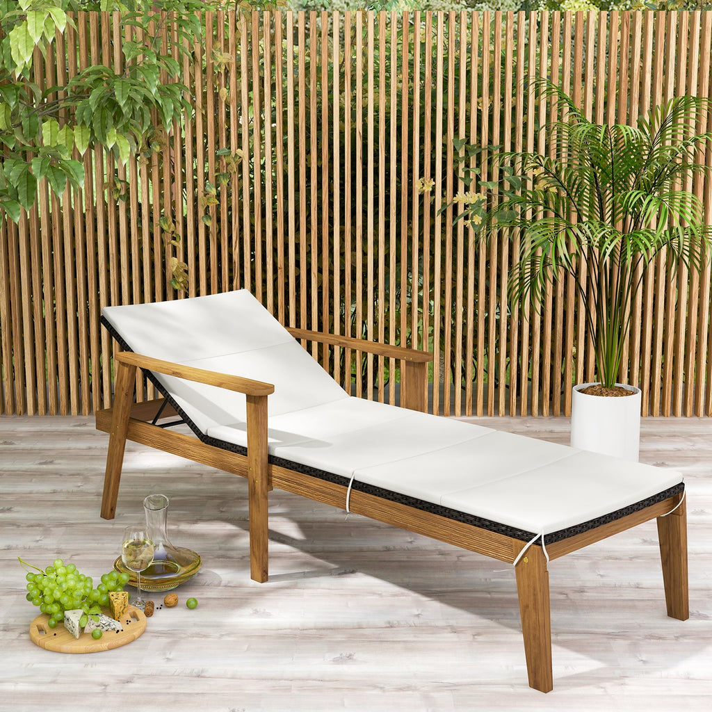 Outdoor Chaise Lounge Chair Rattan Patio Recliners with Armrests | | Wiccan Center