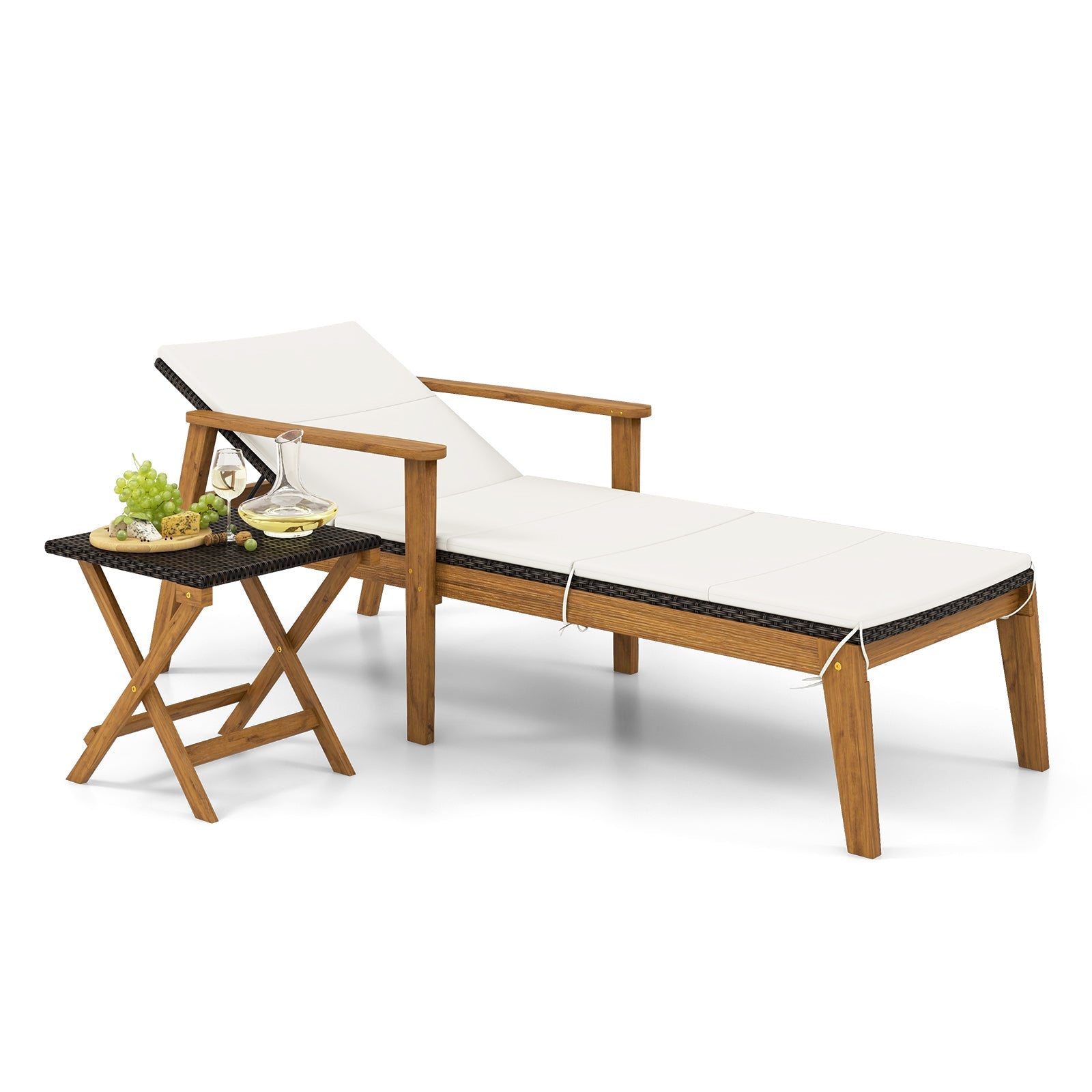Outdoor Chaise Lounge Chair Rattan Patio Recliners with Armrests | | Wiccan Center