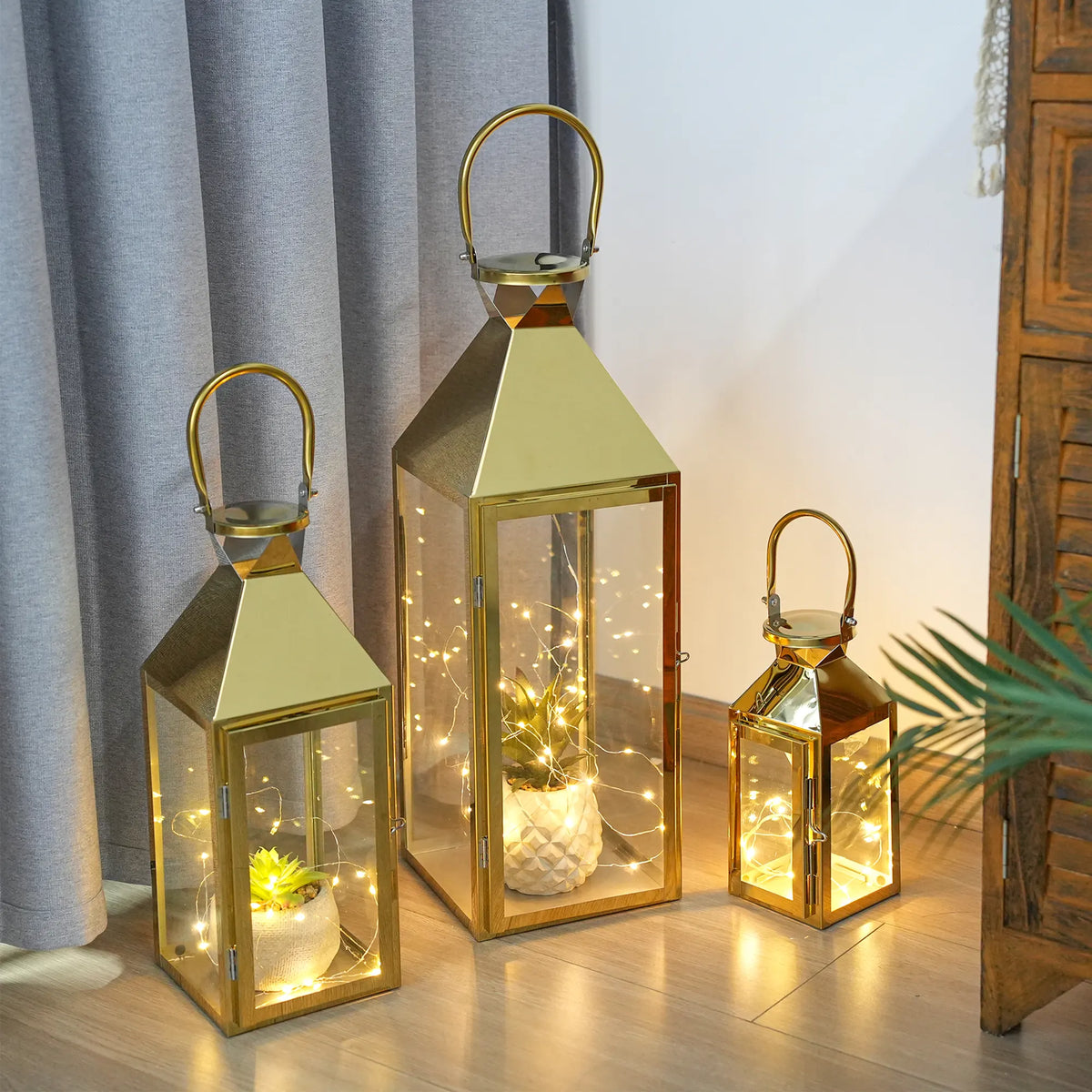 26"&19"& 13" High Elegant Candle Lantern Metal Lanterns for Versatile Indoor & Outdoor | Decorative Candle Lantern | Wiccan Center