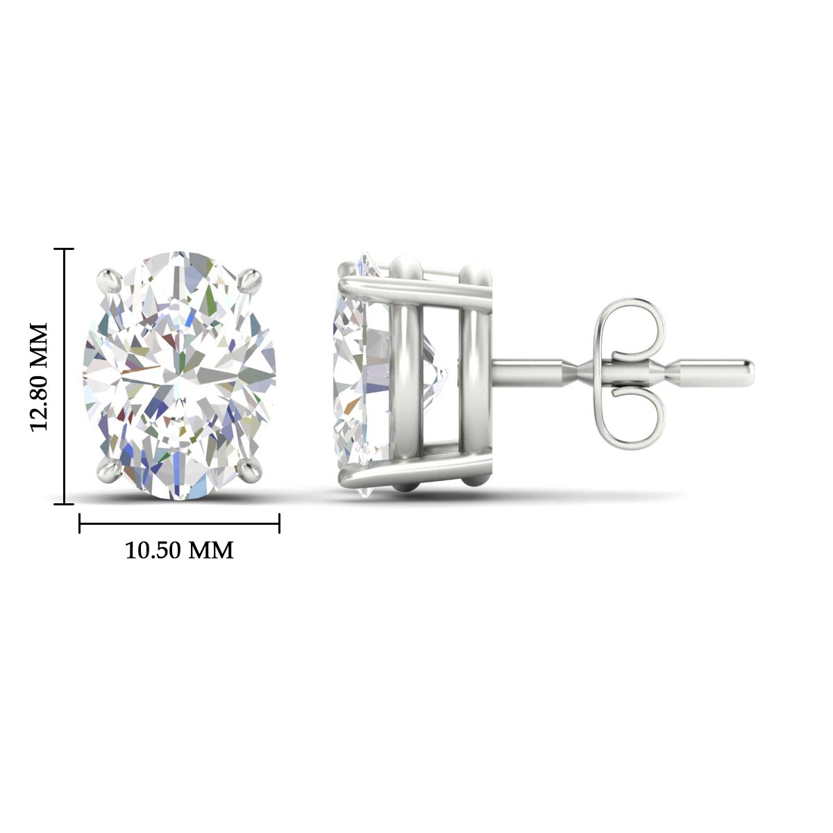 Classic Four Prong Oval Diamond Solitaire Stud Earrings [IGI Certified]
