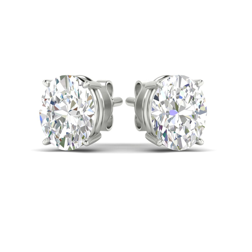 Classic Four Prong Oval Diamond Solitaire Stud Earrings [IGI Certified]
