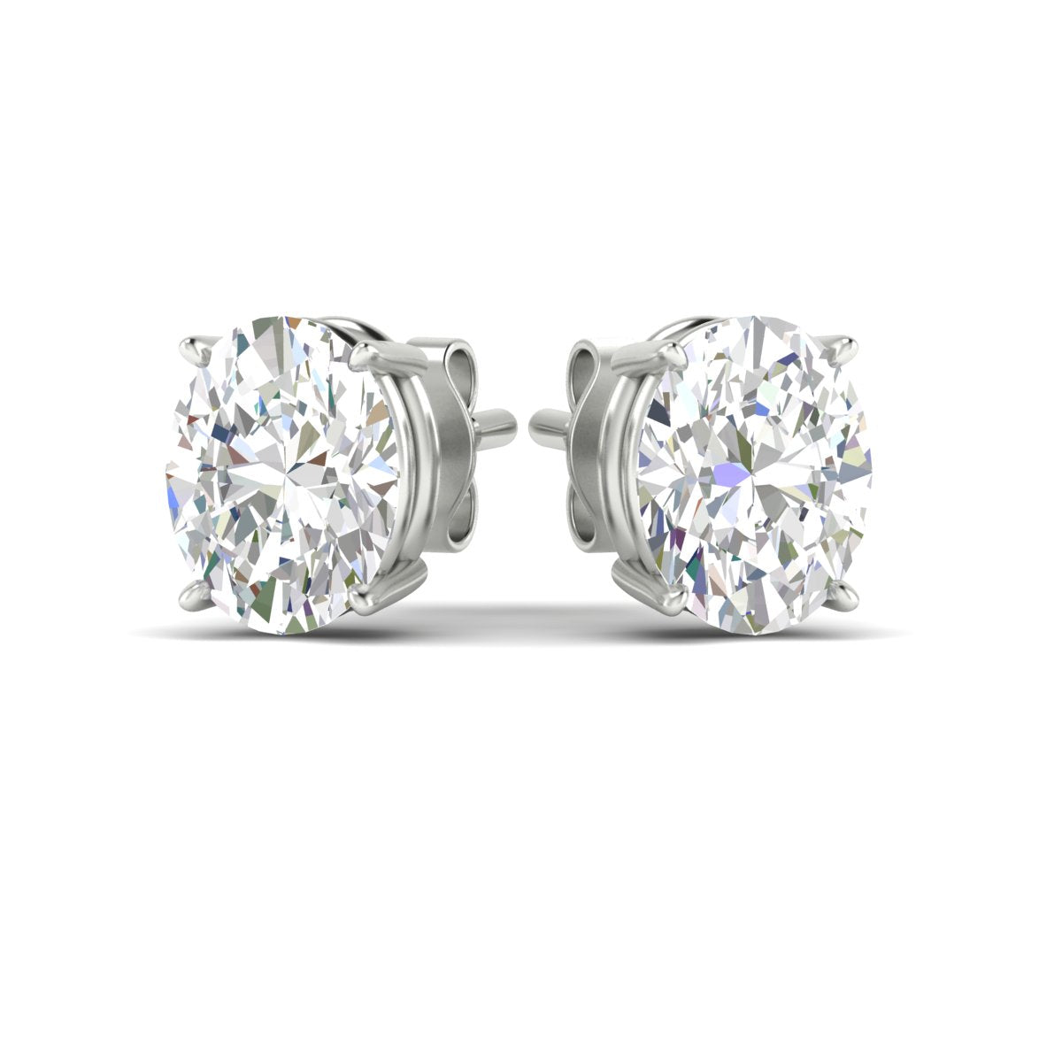Classic Four Prong Oval Diamond Solitaire Stud Earrings [IGI Certified]