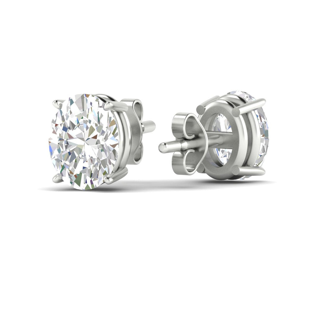 Classic Four Prong Oval Diamond Solitaire Stud Earrings [IGI Certified]