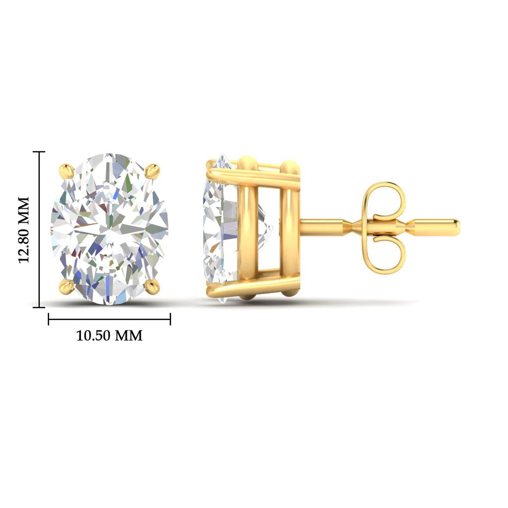 Classic Four Prong Oval Diamond Solitaire Stud Earrings [IGI Certified]