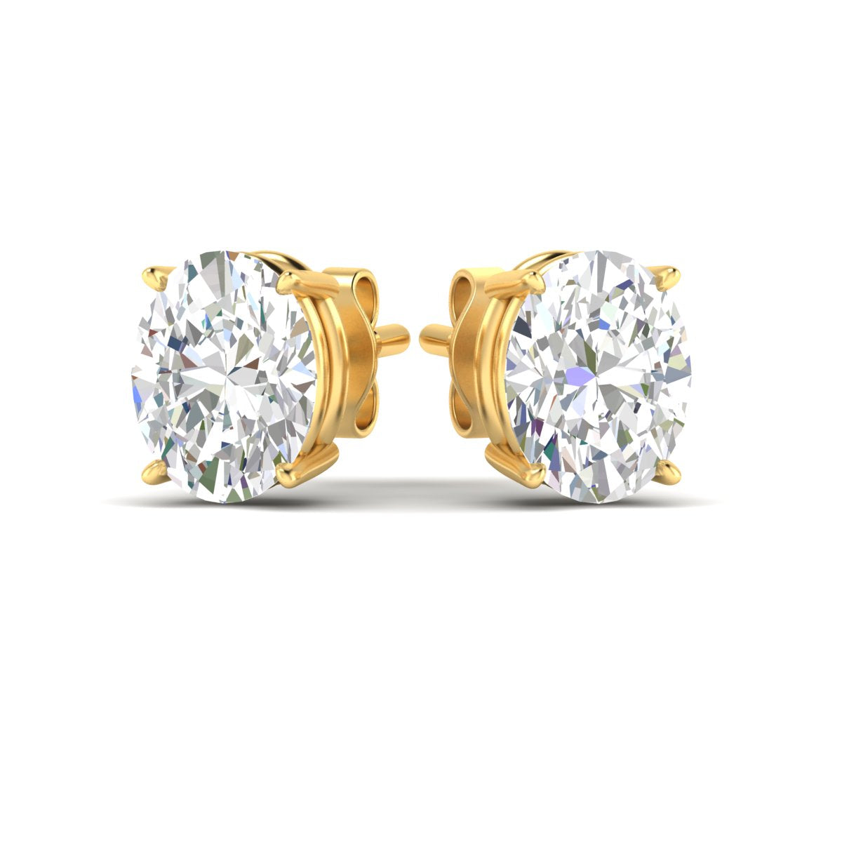 Classic Four Prong Oval Diamond Solitaire Stud Earrings [IGI Certified]