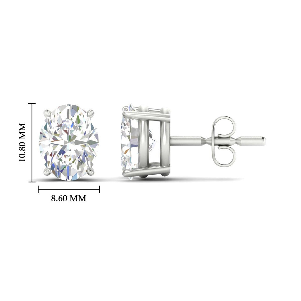 Classic Four Prong Oval Diamond Solitaire Stud Earrings [IGI Certified]