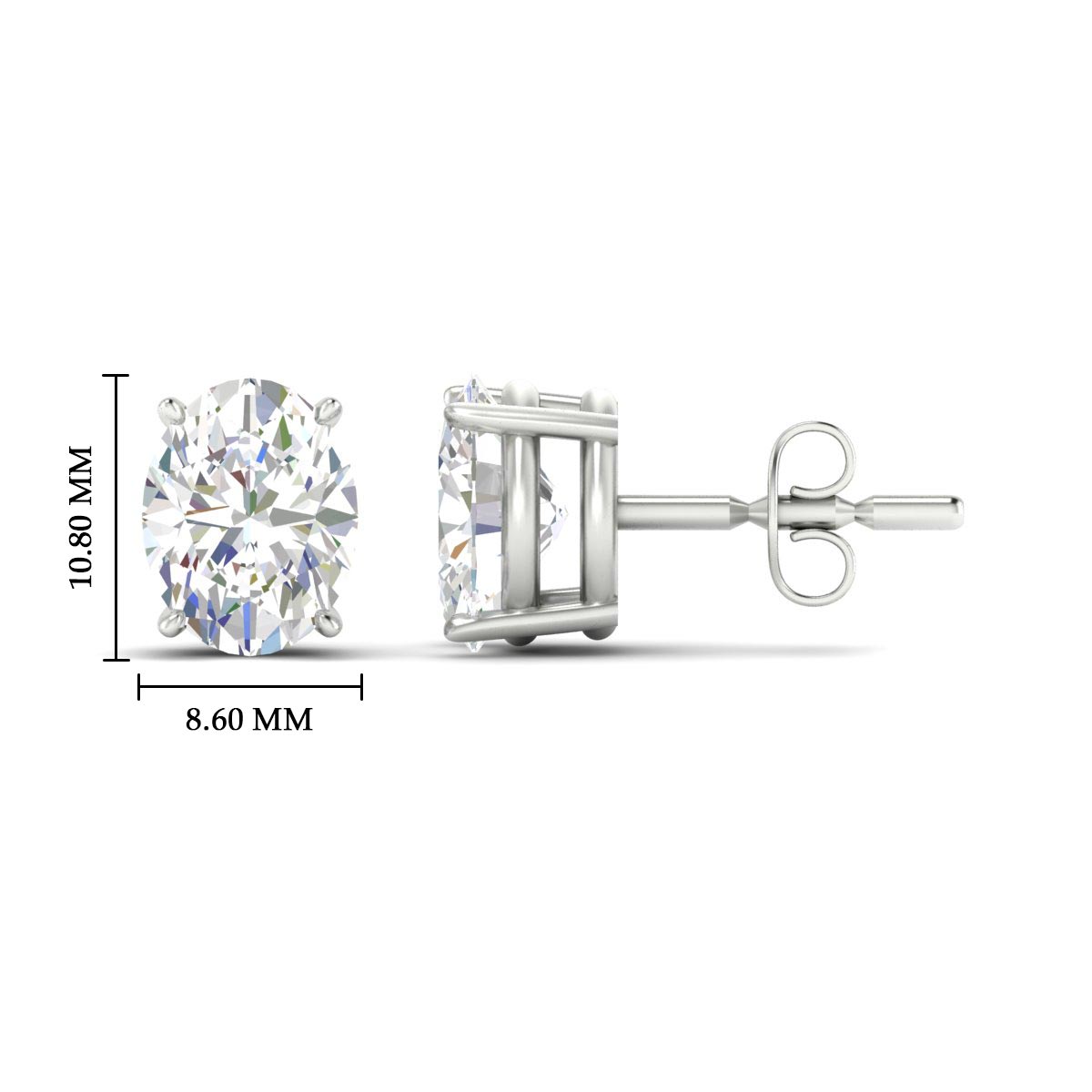 Classic Four Prong Oval Diamond Solitaire Stud Earrings [IGI Certified]