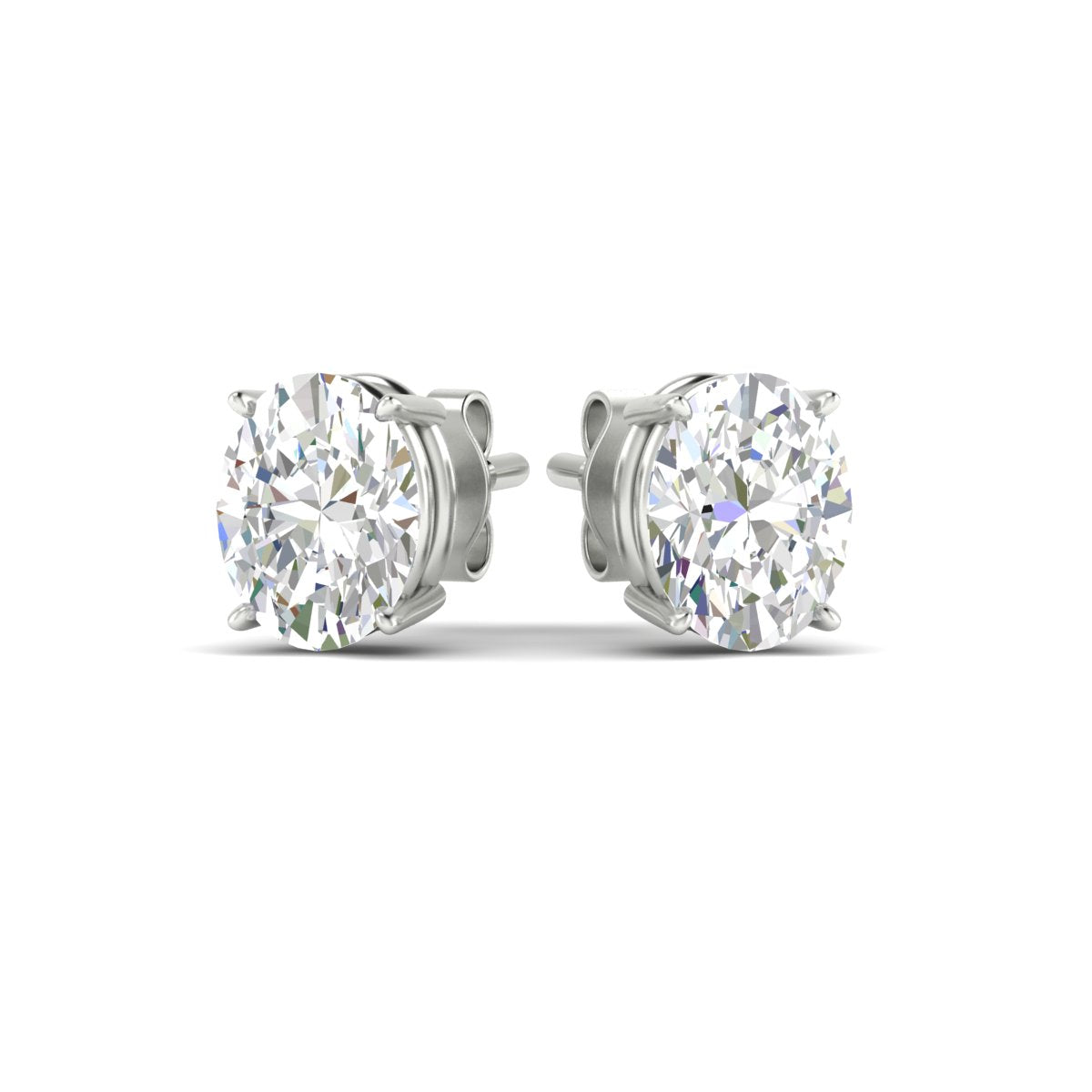 Classic Four Prong Oval Diamond Solitaire Stud Earrings [IGI Certified]