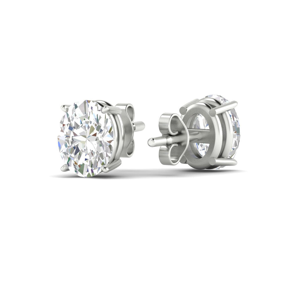Classic Four Prong Oval Diamond Solitaire Stud Earrings [IGI Certified]
