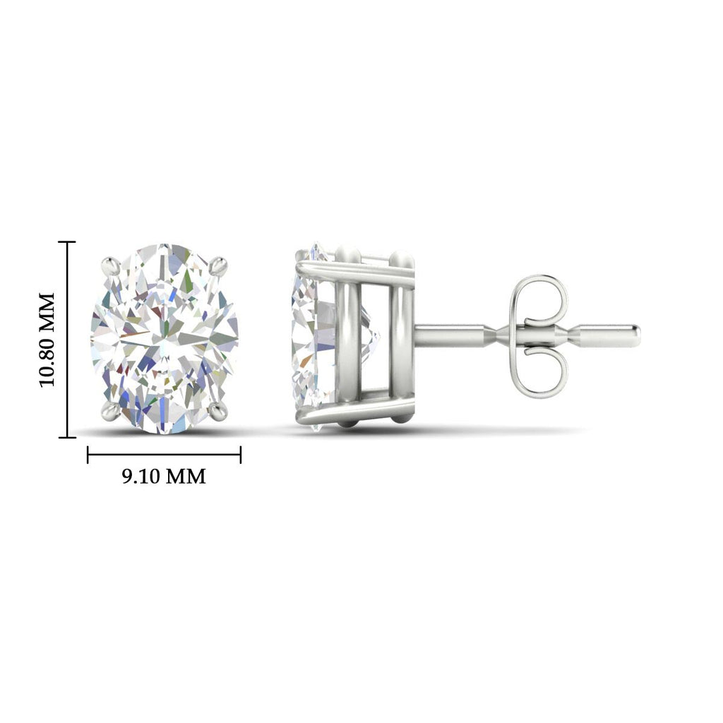 Classic Four Prong Oval Diamond Solitaire Stud Earrings [IGI Certified]