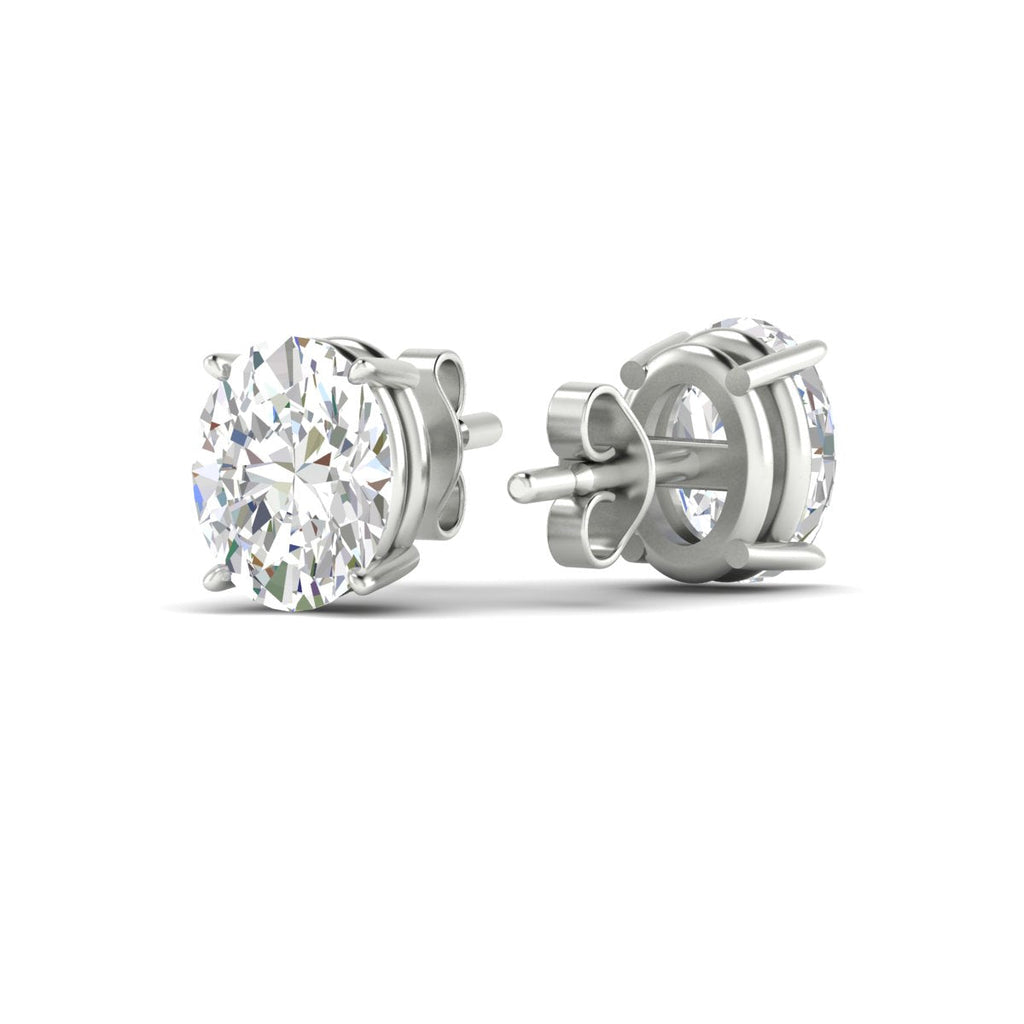 Classic Four Prong Oval Diamond Solitaire Stud Earrings [IGI Certified]
