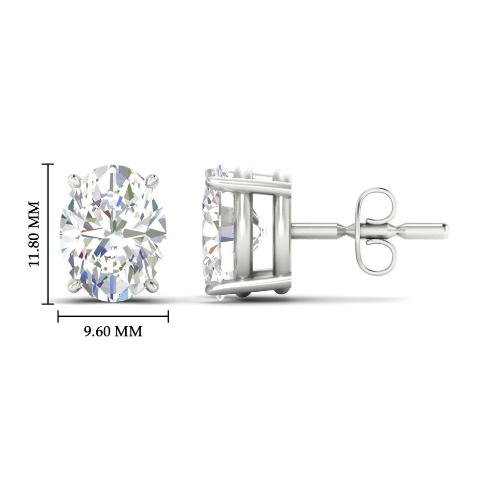 Classic Four Prong Oval Diamond Solitaire Stud Earrings [IGI Certified]