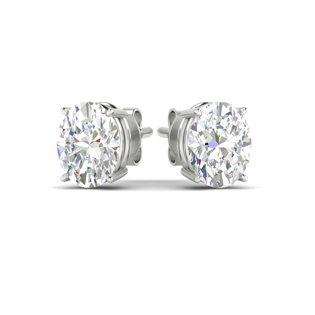 Classic Four Prong Oval Diamond Solitaire Stud Earrings [IGI Certified]