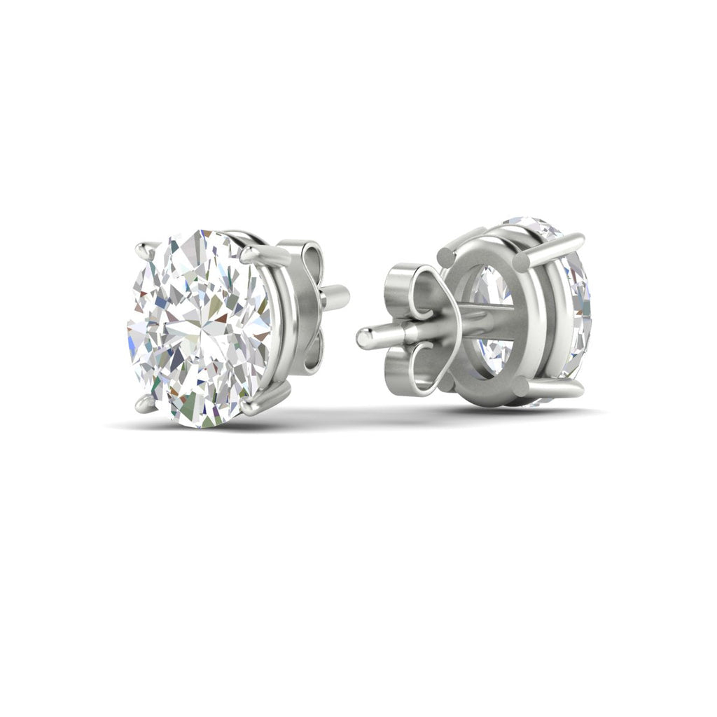 Classic Four Prong Oval Diamond Solitaire Stud Earrings [IGI Certified]