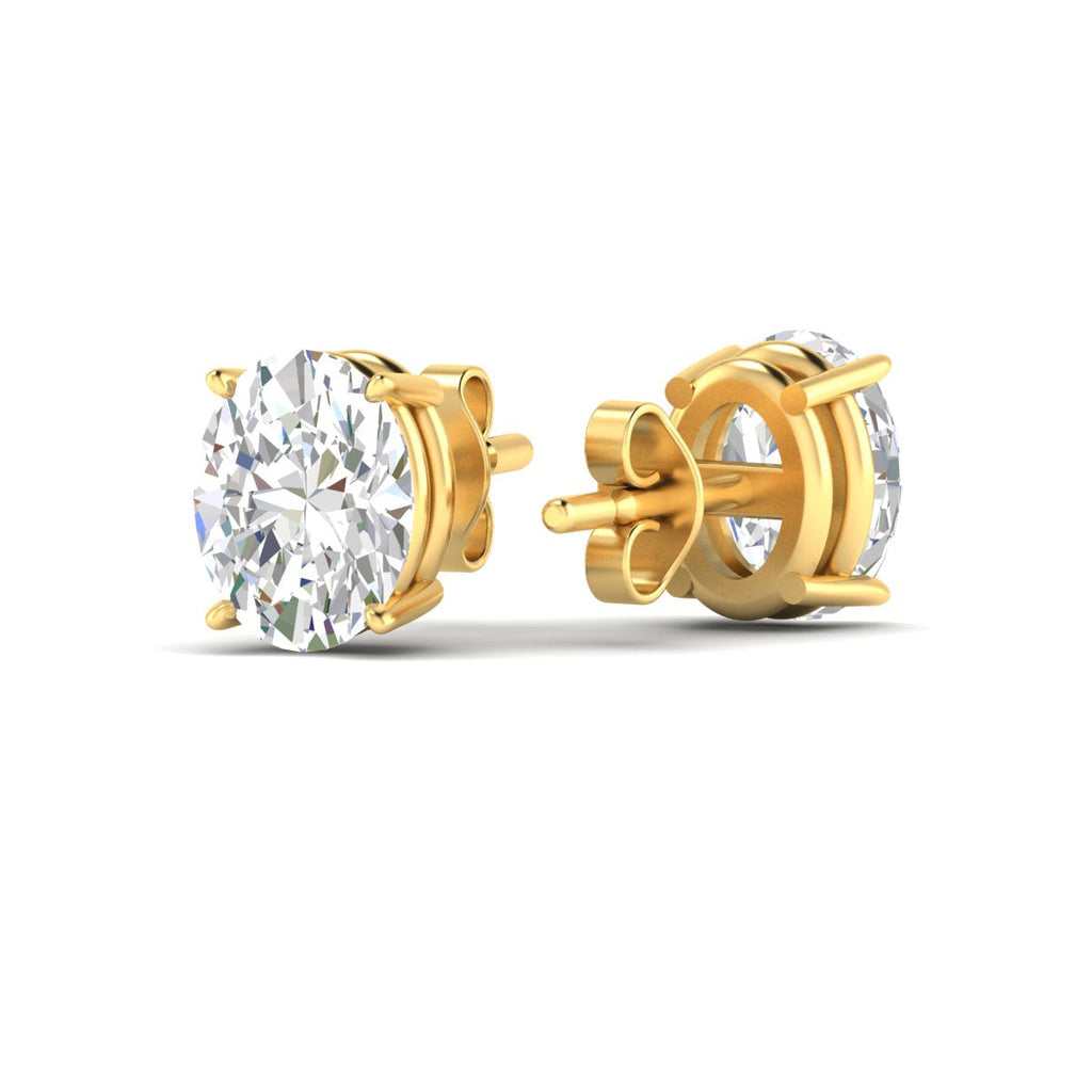 Classic Four Prong Oval Diamond Solitaire Stud Earrings [IGI Certified]