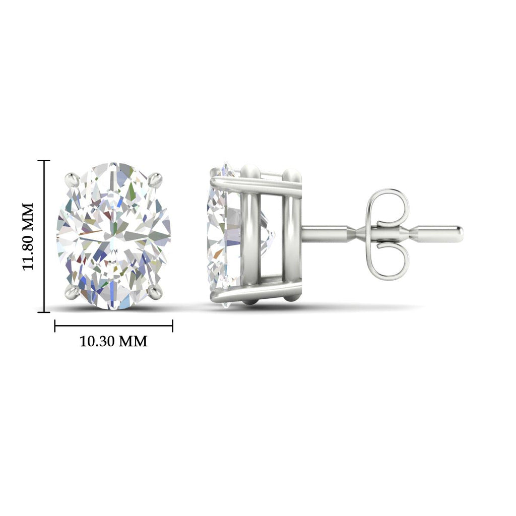 Classic Four Prong Oval Diamond Solitaire Stud Earrings [IGI Certified]
