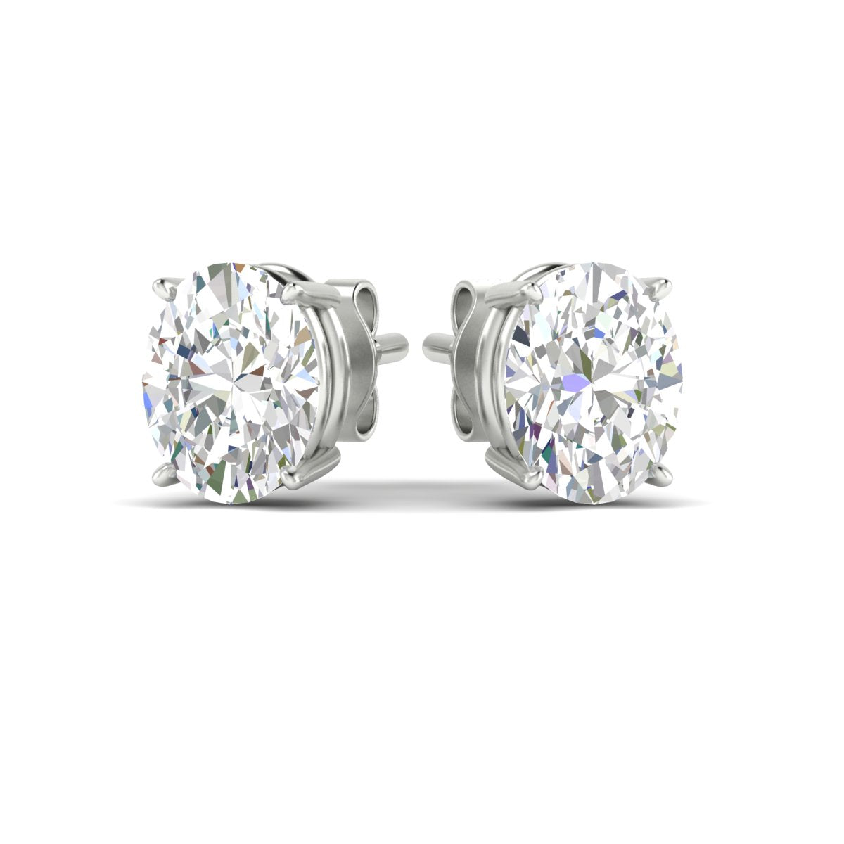 Classic Four Prong Oval Diamond Solitaire Stud Earrings [IGI Certified]