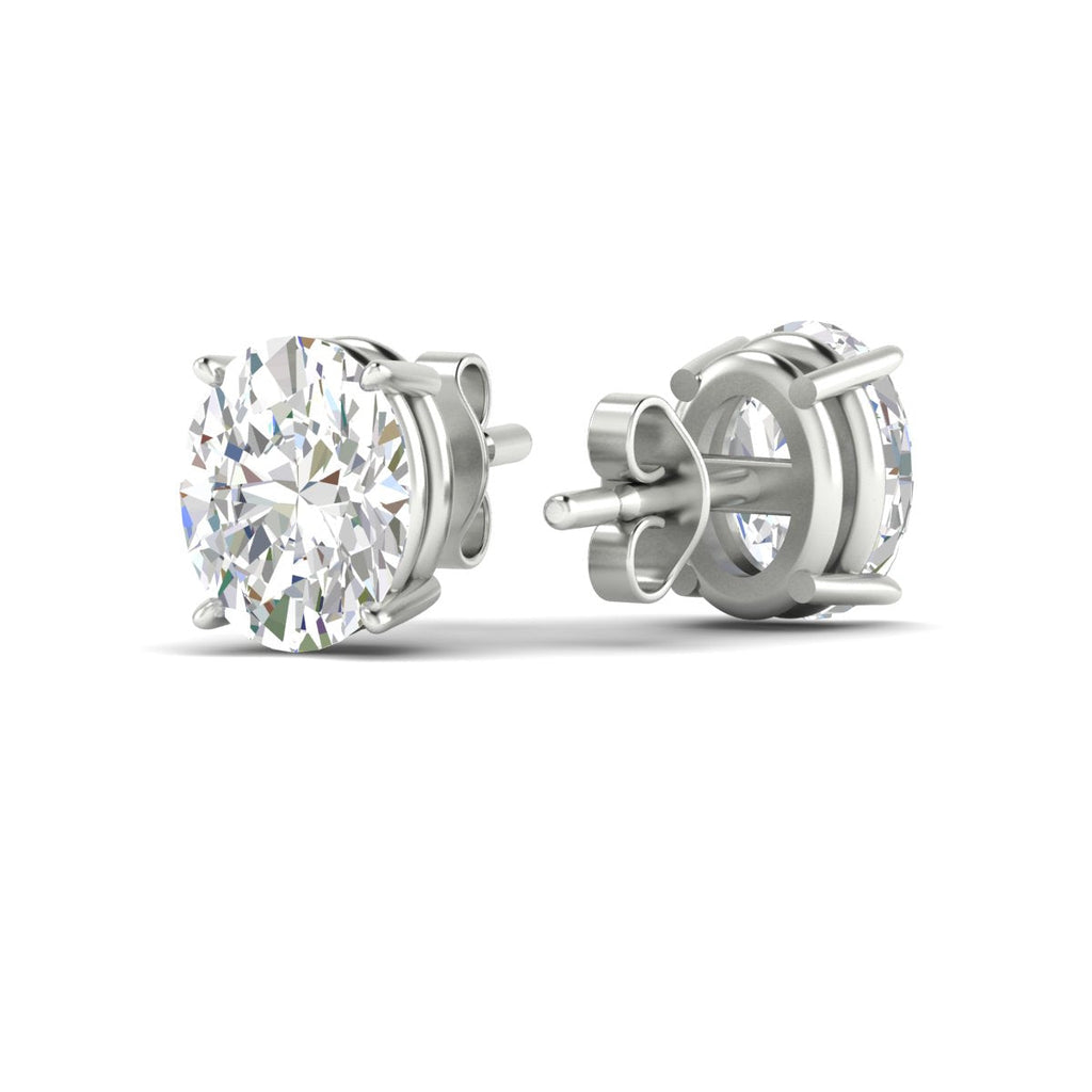 Classic Four Prong Oval Diamond Solitaire Stud Earrings [IGI Certified]