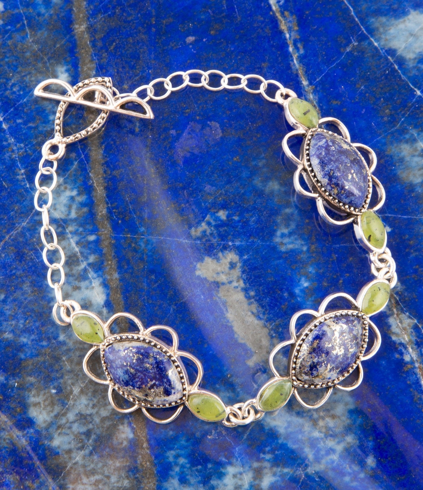 Oxford Lapis and Jade Bracelet | Bracelets | Wiccan Center