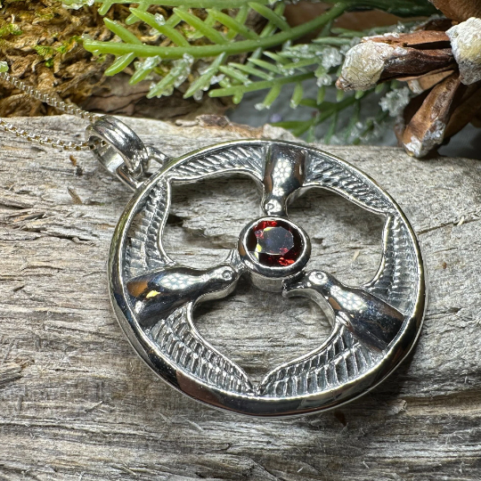 Rhiannon's Three Birds Welsh Goddess Necklace in Sterling Silver | Pendant | Wiccan Center