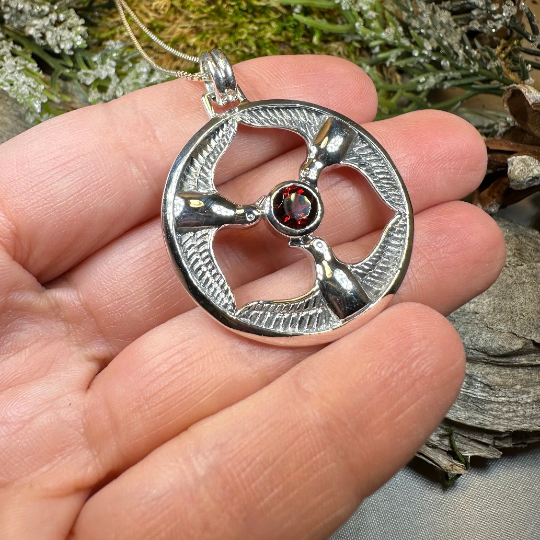 Rhiannon's Three Birds Welsh Goddess Necklace in Sterling Silver | Pendant | Wiccan Center
