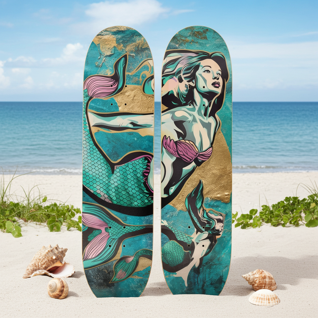 2 Skateboard Series Art - Mermaid Forward | Skateboard | Wiccan Center