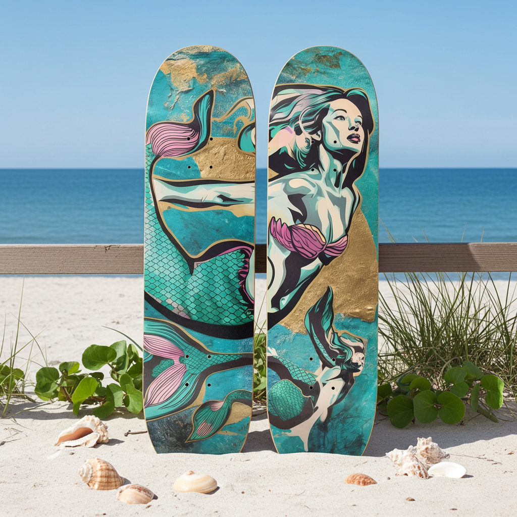 2 Skateboard Series Art - Mermaid Forward | Skateboard | Wiccan Center