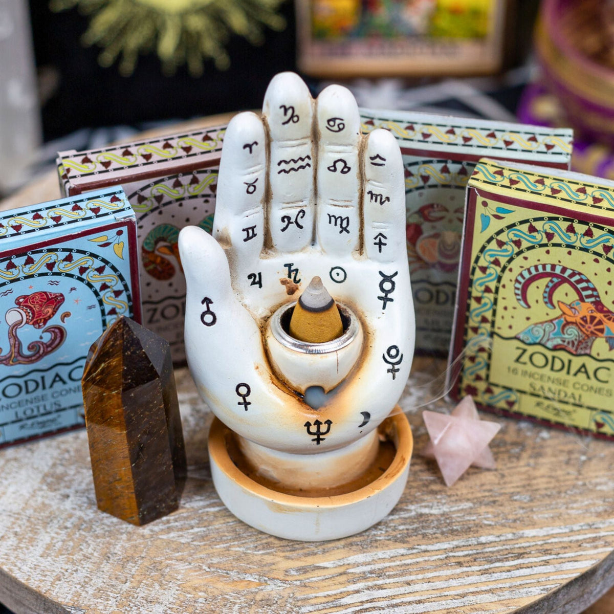 Palmistry Hand Back Flow Incense Burner | Incense Holders | Wiccan Center