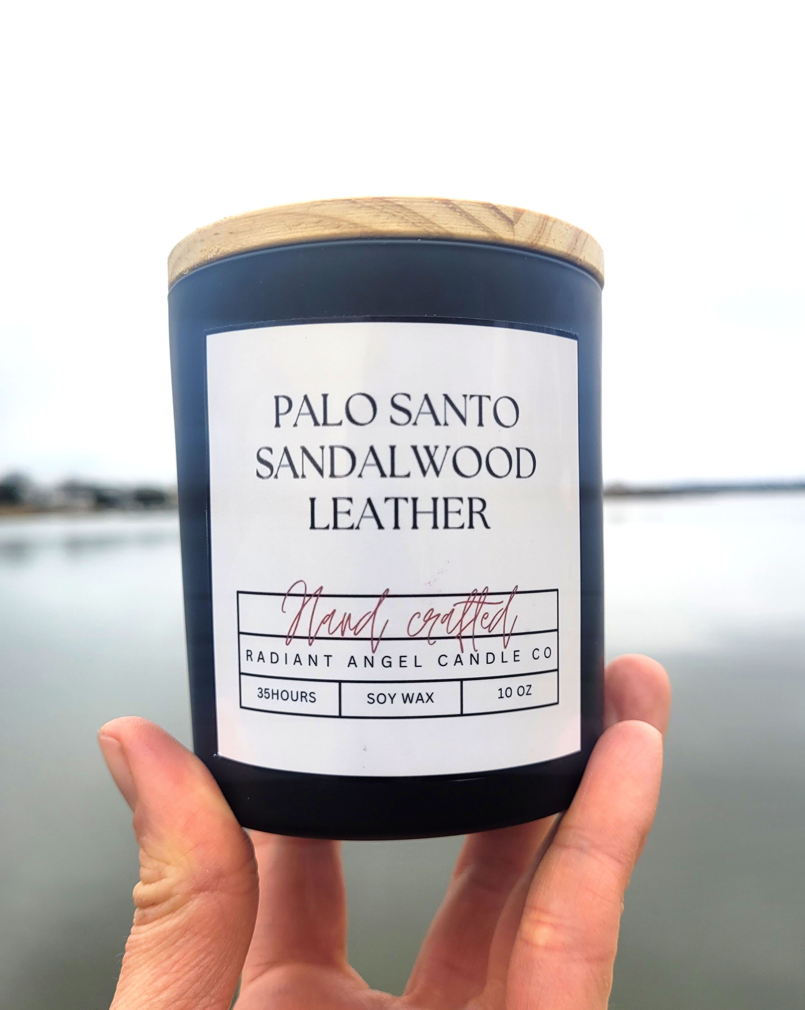 Palo Santo, Sandalwood, Leather Soy Candle | | Wiccan Center