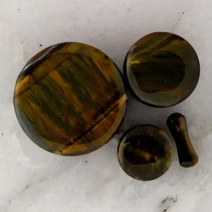 Blue Tiger Eye Stone Plugs | | Wiccan Center