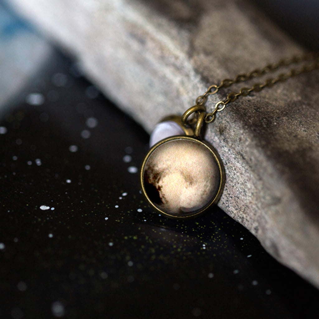 Pluto and Charon Layered Space Necklace | Necklace | Wiccan Center