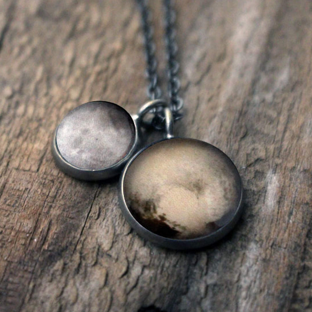 Pluto and Charon Layered Space Necklace | Necklace | Wiccan Center