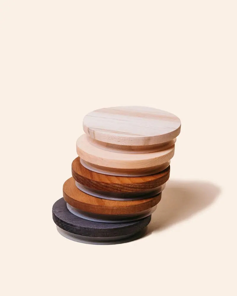 thick wood candle lid with gasket | lids | Wiccan Center