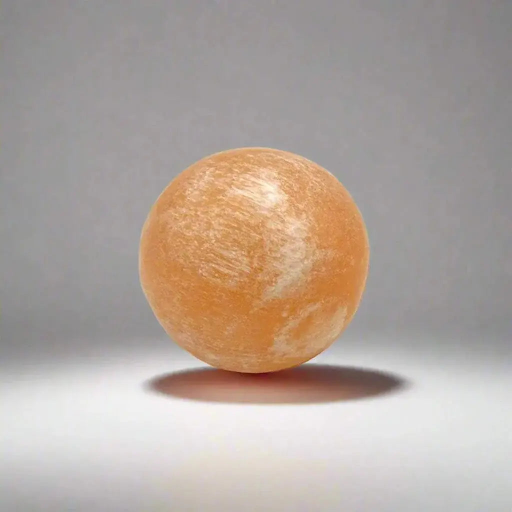 Peach Selenite Pocket Sphere | Selenite | Wiccan Center