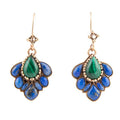 Peacock Blue Lapis Golden Drop Earrings | Earrings | Wiccan Center