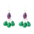 Peacock Purple Agate Drop Earrings | Earrings | Wiccan Center