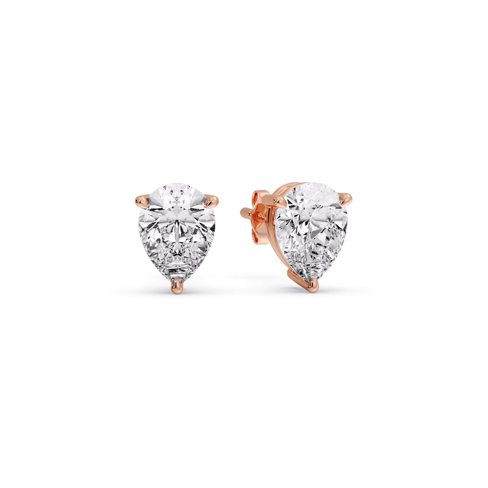 Diamond Pear Cut 3 Prong Earring
