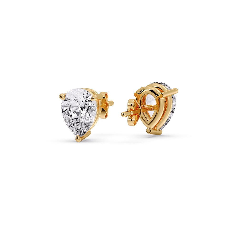 Diamond Pear Cut 3 Prong Earring