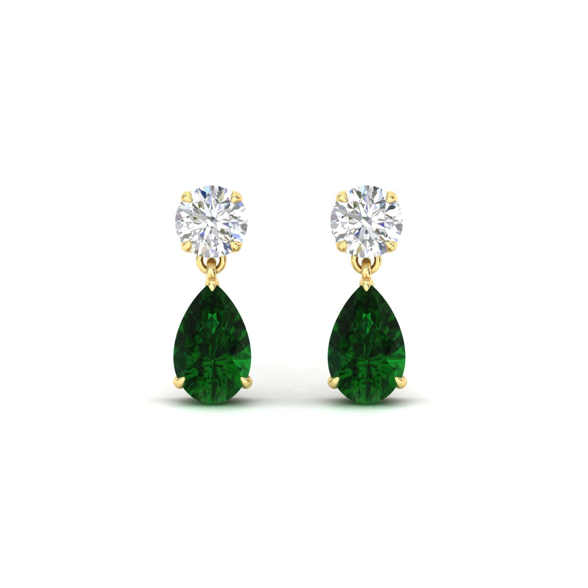 Round And Pear Drop Stud Earrings