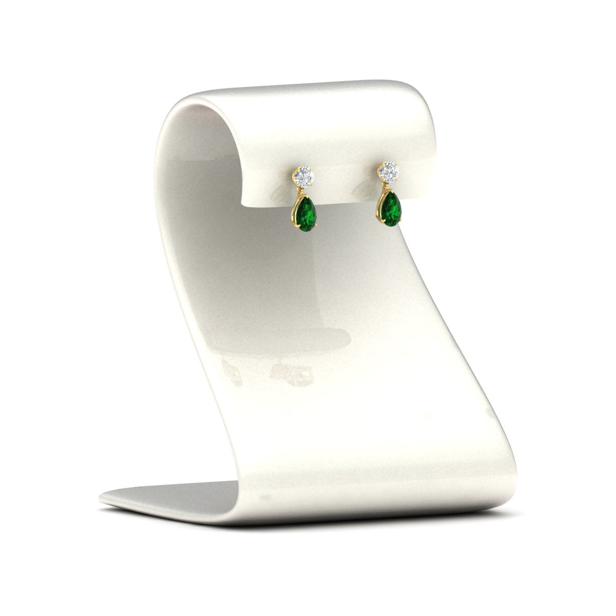 Round And Pear Drop Stud Earrings