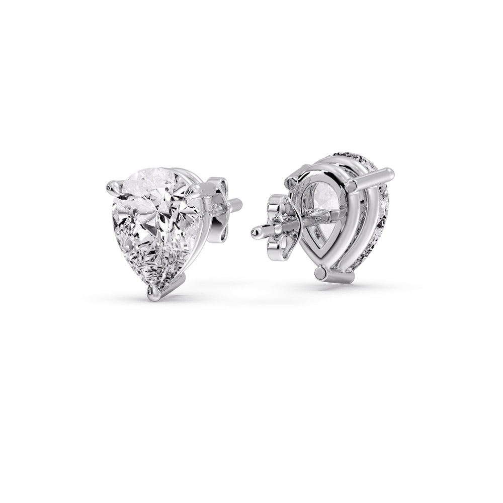 Diamond Pear Cut 3 Prong Earring