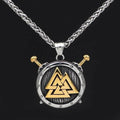Vikings Valknut and Sword Stainless Steel Necklace | Pendant and Necklace | Wiccan Center