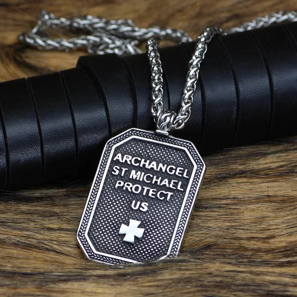 Roman St.Michael Stainless Steel Amulet Necklace | Pendant and Necklace | Wiccan Center